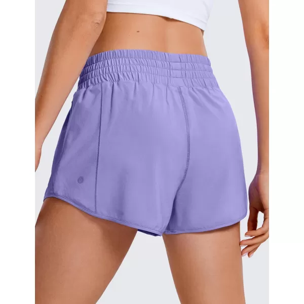 CRZ YOGA High Waisted Running Shorts for Women 25  Mesh Liner Quick Dry Sport Athletic Workout Shorts with Zipper PocketDark Lavender Purple