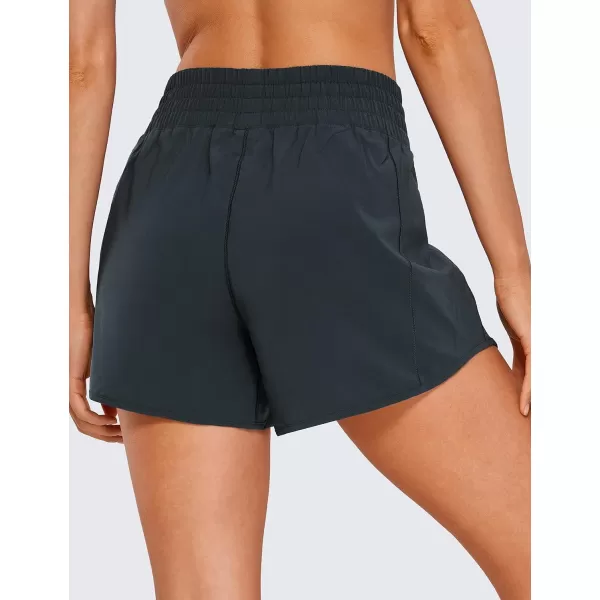 CRZ YOGA High Waisted Workout Shorts for Women  4 Linerless Quick Dry Track Gym Athletic Running Shorts with Zip PocketMelanite