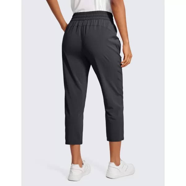 CRZ YOGA Lightweight Capri Pants for Women Cropped Casual Lounge Work Athletic Travel Pants with Pockets Quick Dry SummerGraphite Grey