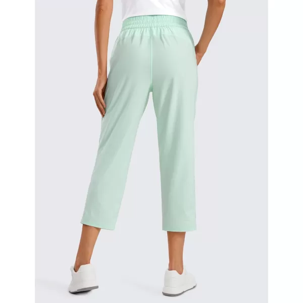 CRZ YOGA Lightweight Capri Pants for Women Cropped Casual Lounge Work Athletic Travel Pants with Pockets Quick Dry SummerMint Moment