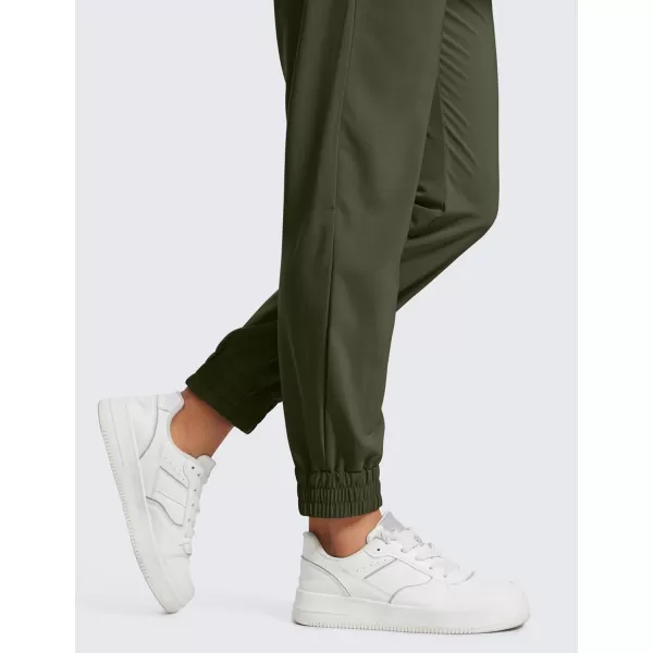 CRZ YOGA Lightweight Joggers for Women Workout Athletic Casual Lounge Travel Pants with Pockets SummerOlive Green