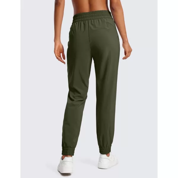 CRZ YOGA Lightweight Joggers for Women Workout Athletic Casual Lounge Travel Pants with PocketsOlive Green