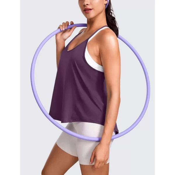 CRZ YOGA Lightweight Tank Top for Women V Neck Spaghetti Strap Workout Tanks Tie Back Yoga Sleeveless Shirts Halter CamisoleDeep Crocus Violet3