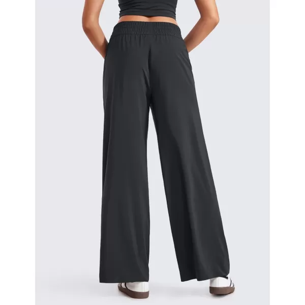 CRZ YOGA Lightweight Wide Leg Pants for Women 30 High Waisted Casual Lounge Travel Work Pants with Pockets Loose FitBlack