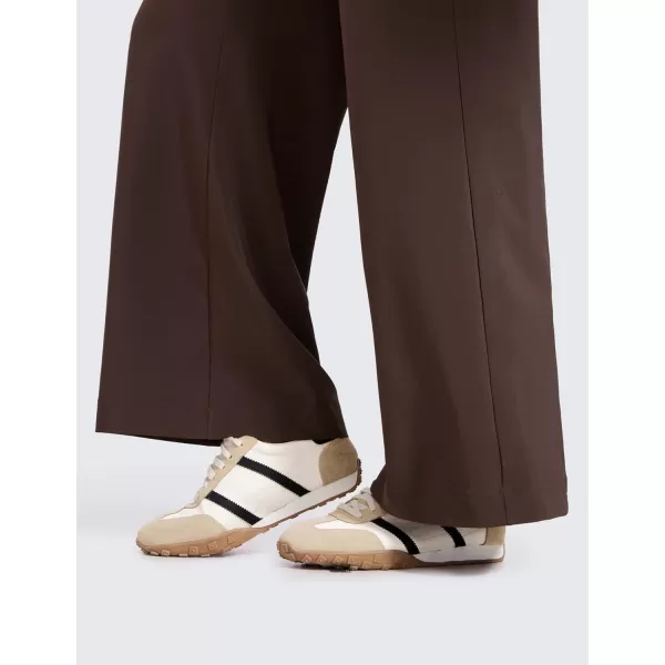 CRZ YOGA Lightweight Wide Leg Pants for Women 30 High Waisted Casual Lounge Travel Work Pants with Pockets Loose FitHot Fudge Brown