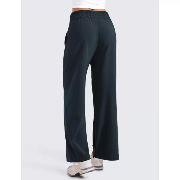 CRZ YOGA Lightweight Wide Leg Pants for Women 30 High Waisted Casual Lounge Travel Work Pants with Pockets Loose FitTrue Navy