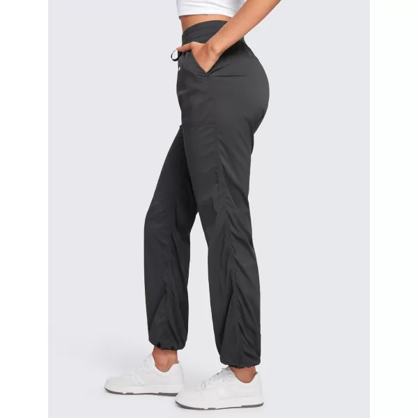 CRZ YOGA Lightweight Workout Pants for Women Casual Ruched Straight Leg Pants Work Gym Athletic Pants with PocketsInk Gray