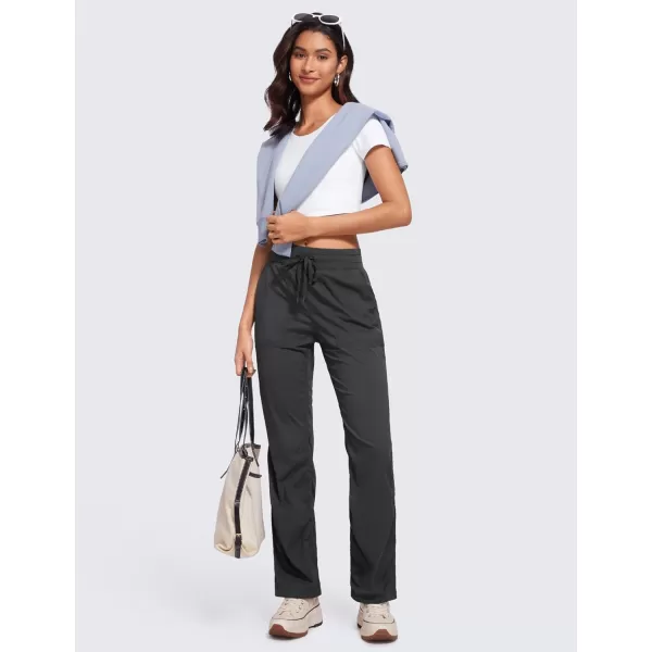 CRZ YOGA Lightweight Workout Pants for Women Straight Leg Casual Work Gym Athletic Pants with PocketsInk Gray