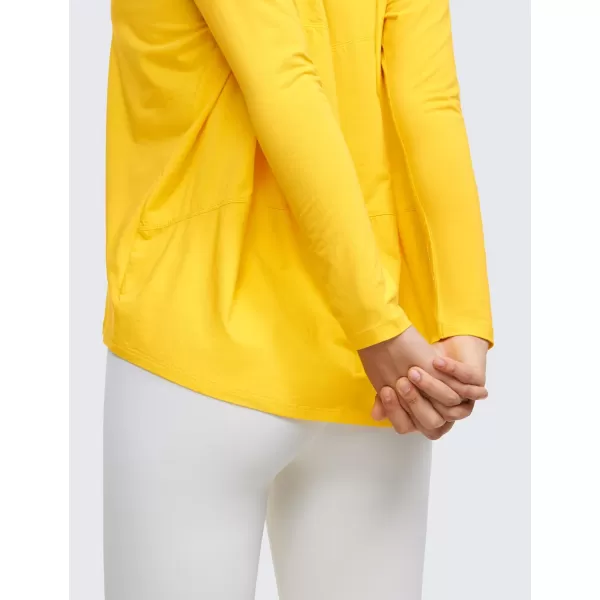 CRZ YOGA Long Sleeve Workout Shirts for Women Loose FitPima Cotton Yoga Shirts Casual Fall Tops ShirtsHigh Visibility Yellow