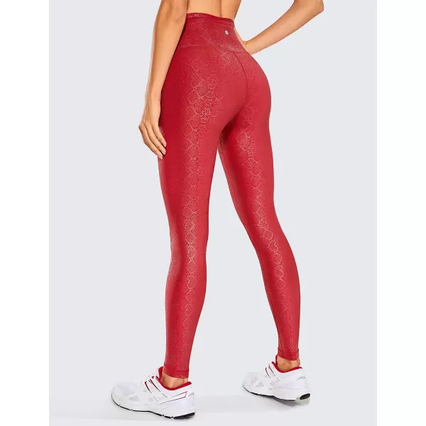 CRZ YOGA Matte Faux Leather Leggings for Women 2528  High Waisted Stretch Leather Pants Tummy Control Pleather Tights28 inches Crimson Snake