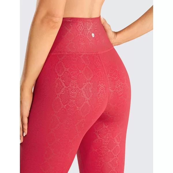 CRZ YOGA Matte Faux Leather Leggings for Women 2528  High Waisted Stretch Leather Pants Tummy Control Pleather Tights28 inches Crimson Snake