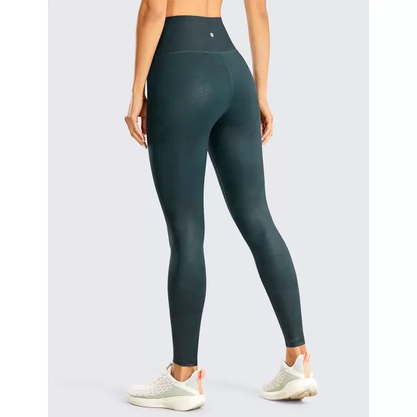 CRZ YOGA Matte Faux Leather Leggings for Women 2528  High Waisted Stretch Leather Pants Tummy Control Pleather Tights28 inches Paris Green Plain