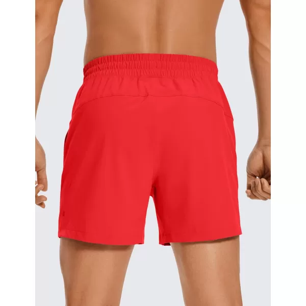 CRZ YOGA Mens 2 in 1 Running Shorts with Liner  5 7 9 Quick Dry Workout Sports Athletic Shorts with Pockets5 inches Deep Red