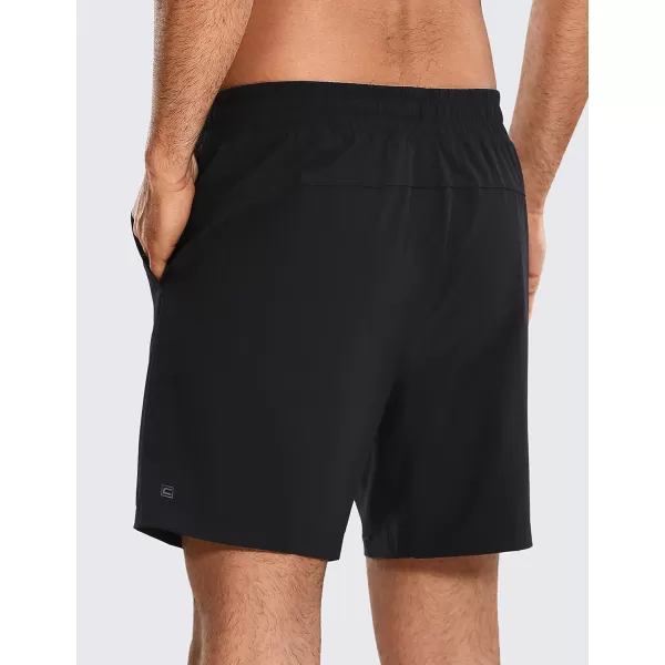 CRZ YOGA Mens 2 in 1 Running Shorts with Liner  5 7 9 Quick Dry Workout Sports Athletic Shorts with PocketsBlack