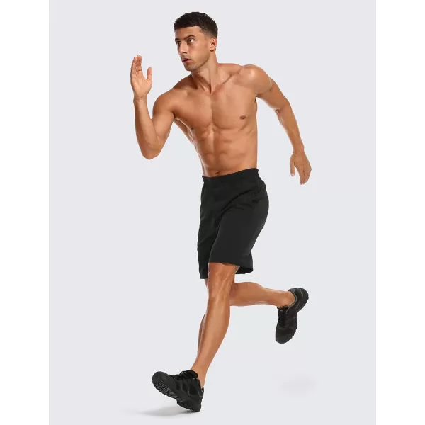 CRZ YOGA Mens 2 in 1 Running Shorts with Liner  5 7 9 Quick Dry Workout Sports Athletic Shorts with PocketsBlack