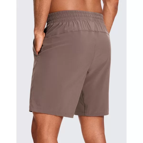 CRZ YOGA Mens 2 in 1 Running Shorts with Liner  5 7 9 Quick Dry Workout Sports Athletic Shorts with PocketsBrown Rock