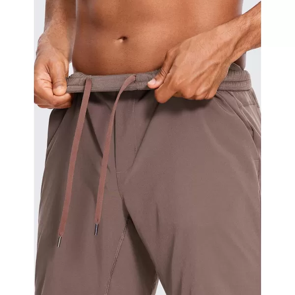 CRZ YOGA Mens 2 in 1 Running Shorts with Liner  5 7 9 Quick Dry Workout Sports Athletic Shorts with PocketsBrown Rock