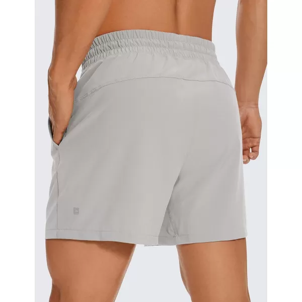 CRZ YOGA Mens 2 in 1 Running Shorts with Liner  5 7 9 Quick Dry Workout Sports Athletic Shorts with PocketsDark Chrome