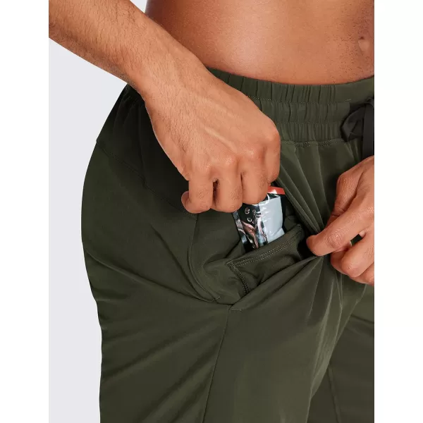 CRZ YOGA Mens 2 in 1 Running Shorts with Liner  5 7 9 Quick Dry Workout Sports Athletic Shorts with PocketsDark Olive