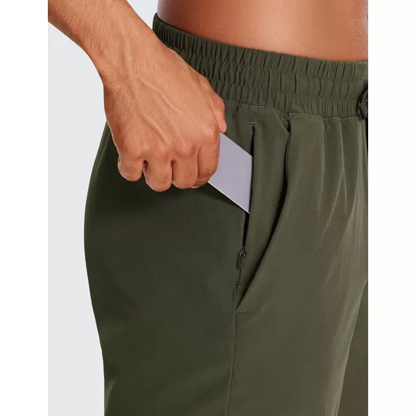 CRZ YOGA Mens 2 in 1 Running Shorts with Liner  5 7 9 Quick Dry Workout Sports Athletic Shorts with PocketsDark Olive