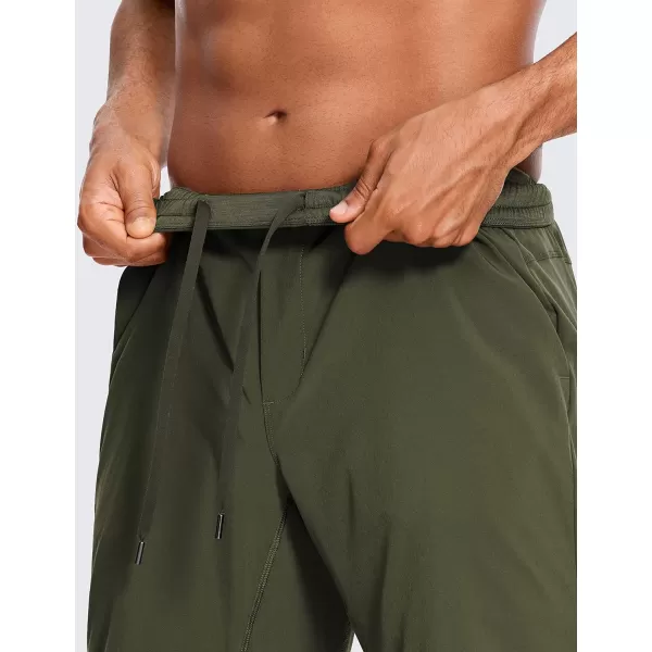 CRZ YOGA Mens 2 in 1 Running Shorts with Liner  5 7 9 Quick Dry Workout Sports Athletic Shorts with PocketsDark Olive