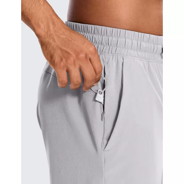 CRZ YOGA Mens 2 in 1 Running Shorts with Liner  5 7 9 Quick Dry Workout Sports Athletic Shorts with PocketsGull Gray