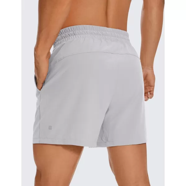 CRZ YOGA Mens 2 in 1 Running Shorts with Liner  5 7 9 Quick Dry Workout Sports Athletic Shorts with PocketsGull Gray