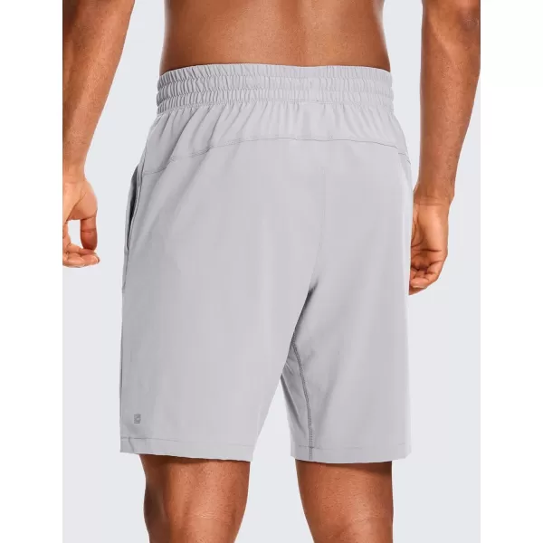 CRZ YOGA Mens 2 in 1 Running Shorts with Liner  5 7 9 Quick Dry Workout Sports Athletic Shorts with PocketsGull Gray