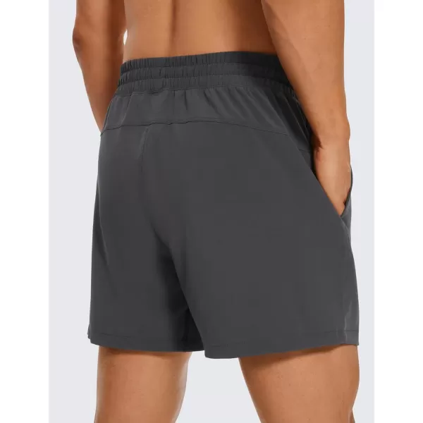 CRZ YOGA Mens 2 in 1 Running Shorts with Liner  5 7 9 Quick Dry Workout Sports Athletic Shorts with PocketsInk Gray