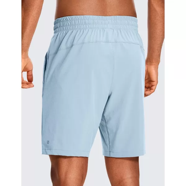 CRZ YOGA Mens 2 in 1 Running Shorts with Liner  5 7 9 Quick Dry Workout Sports Athletic Shorts with PocketsLight Grayish Blue