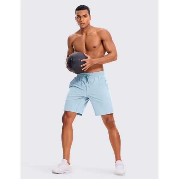 CRZ YOGA Mens 2 in 1 Running Shorts with Liner  5 7 9 Quick Dry Workout Sports Athletic Shorts with PocketsLight Grayish Blue