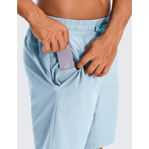 CRZ YOGA Mens 2 in 1 Running Shorts with Liner  5 7 9 Quick Dry Workout Sports Athletic Shorts with PocketsLight Grayish Blue