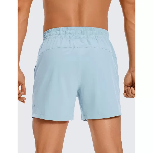 CRZ YOGA Mens 2 in 1 Running Shorts with Liner  5 7 9 Quick Dry Workout Sports Athletic Shorts with PocketsLight Grayish Blue