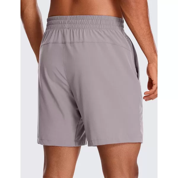 CRZ YOGA Mens 2 in 1 Running Shorts with Liner  5 7 9 Quick Dry Workout Sports Athletic Shorts with PocketsLunar Rock