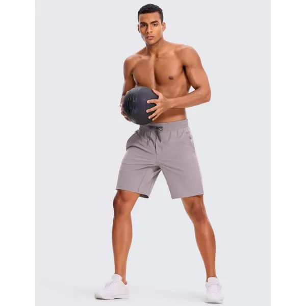 CRZ YOGA Mens 2 in 1 Running Shorts with Liner  5 7 9 Quick Dry Workout Sports Athletic Shorts with PocketsLunar Rock