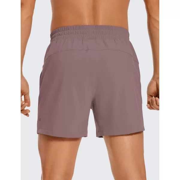 CRZ YOGA Mens 2 in 1 Running Shorts with Liner  5 7 9 Quick Dry Workout Sports Athletic Shorts with PocketsMauve