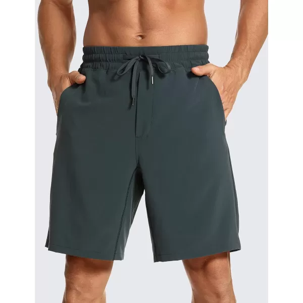 CRZ YOGA Mens 2 in 1 Running Shorts with Liner  5 7 9 Quick Dry Workout Sports Athletic Shorts with PocketsMelanite