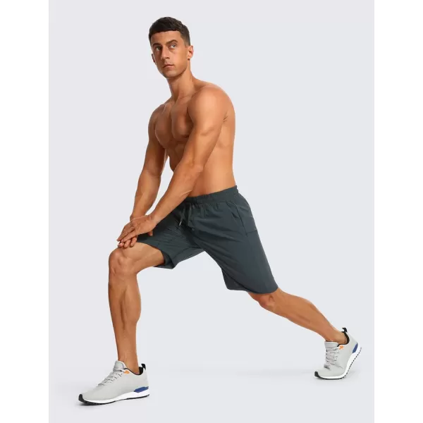 CRZ YOGA Mens 2 in 1 Running Shorts with Liner  5 7 9 Quick Dry Workout Sports Athletic Shorts with PocketsMelanite