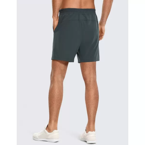 CRZ YOGA Mens 2 in 1 Running Shorts with Liner  5 7 9 Quick Dry Workout Sports Athletic Shorts with PocketsMelanite