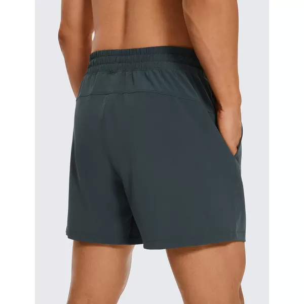 CRZ YOGA Mens 2 in 1 Running Shorts with Liner  5 7 9 Quick Dry Workout Sports Athletic Shorts with PocketsMelanite