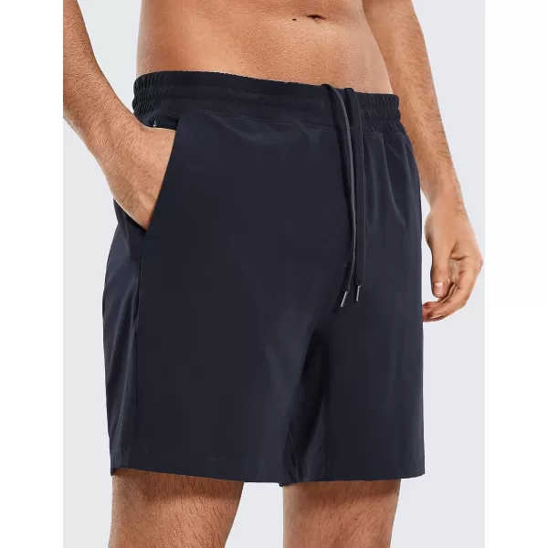 CRZ YOGA Mens 2 in 1 Running Shorts with Liner  5 7 9 Quick Dry Workout Sports Athletic Shorts with PocketsNavy