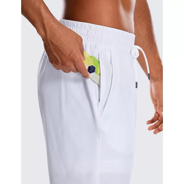 CRZ YOGA Mens 2 in 1 Running Shorts with Liner  5 7 9 Quick Dry Workout Sports Athletic Shorts with PocketsWhite