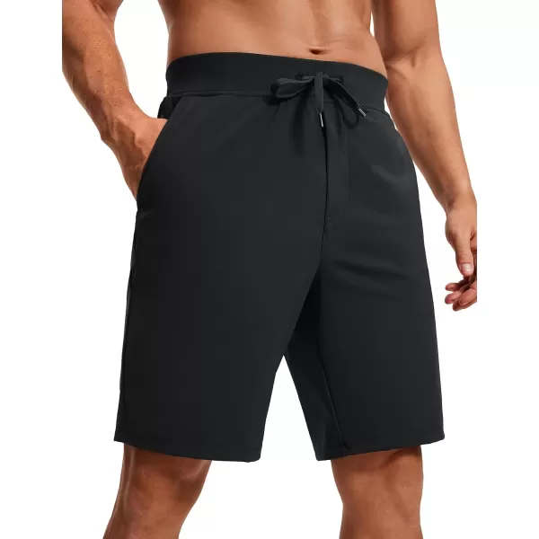 CRZ YOGA Mens FourWay Stretch Workout Shorts  579 Soft Durable Casual Athletic Shorts with Pocket Gym Running HikingBlack