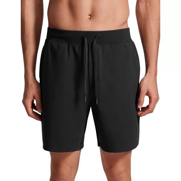 CRZ YOGA Mens FourWay Stretch Workout Shorts  579 Soft Durable Casual Athletic Shorts with Pocket Gym Running HikingBlack