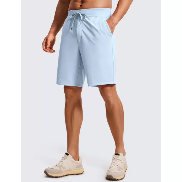 CRZ YOGA Mens FourWay Stretch Workout Shorts  579 Soft Durable Casual Athletic Shorts with Pocket Gym Running HikingChambray Blue