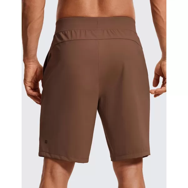 CRZ YOGA Mens FourWay Stretch Workout Shorts  579 Soft Durable Casual Athletic Shorts with Pocket Gym Running HikingDark Brown