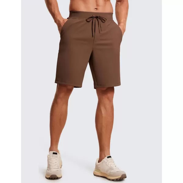 CRZ YOGA Mens FourWay Stretch Workout Shorts  579 Soft Durable Casual Athletic Shorts with Pocket Gym Running HikingDark Brown