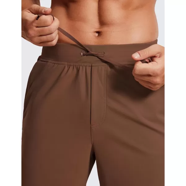 CRZ YOGA Mens FourWay Stretch Workout Shorts  579 Soft Durable Casual Athletic Shorts with Pocket Gym Running HikingDark Brown