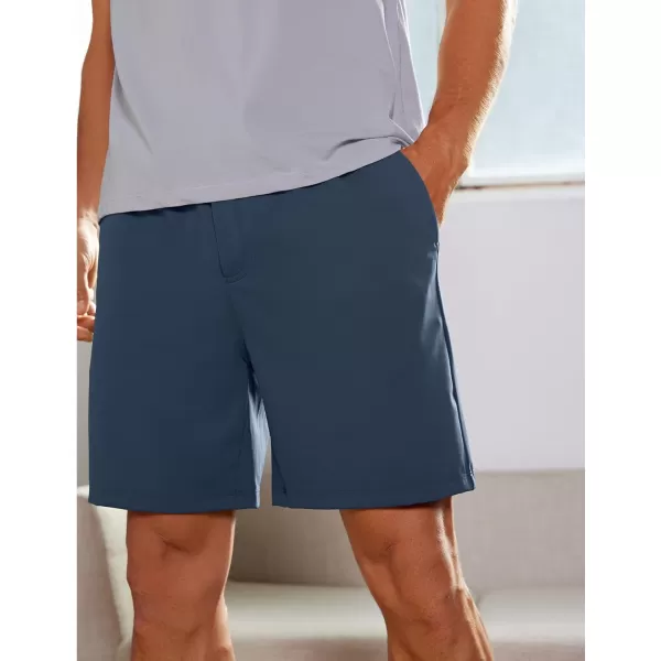 CRZ YOGA Mens FourWay Stretch Workout Shorts  579 Soft Durable Casual Athletic Shorts with Pocket Gym Running HikingElectric Blue