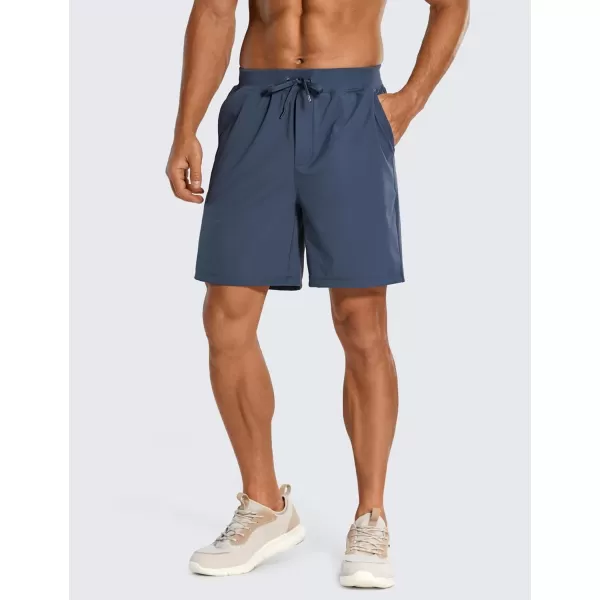 CRZ YOGA Mens FourWay Stretch Workout Shorts  579 Soft Durable Casual Athletic Shorts with Pocket Gym Running HikingElectric Blue